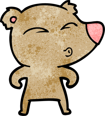 bir insan tarafından çizilmiş bir karikatür ıslık ayısı