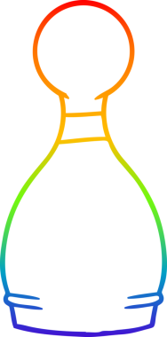 gökkuşağı gradyan çizgi çizimi bir insan tarafından çizilmiş bir bovling pimi