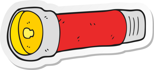 Bir insan tarafından çizilmiş bir çizgi film fenerinin çıkartması.