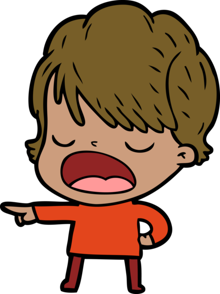 Bir insan tarafından çizilmiş bir karikatür kadın konuşuyor.