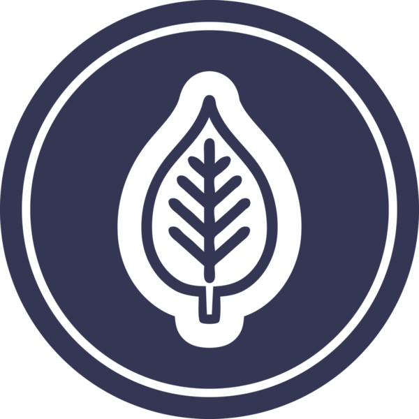 Bir insan tarafından çizilmiş doğal yaprak dairesel simgesi