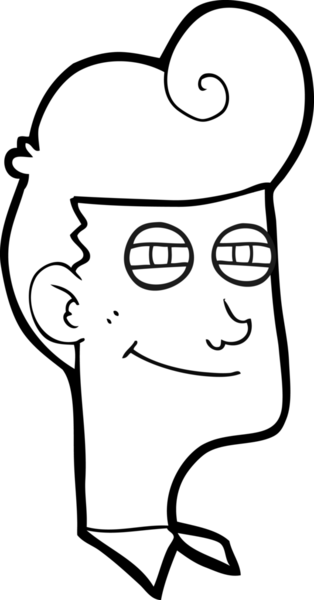 Bir insan tarafından çizilmiş siyah beyaz bir çizgi film.