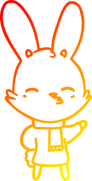 Bir insan tarafından çizilmiş meraklı bir tavşan çizgi filmi.