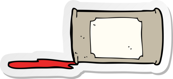 Bir insan tarafından çizilmiş bir karikatür çıkartması.