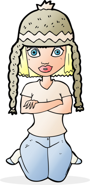 Bir insan tarafından çizilmiş şapkalı bir kadın.