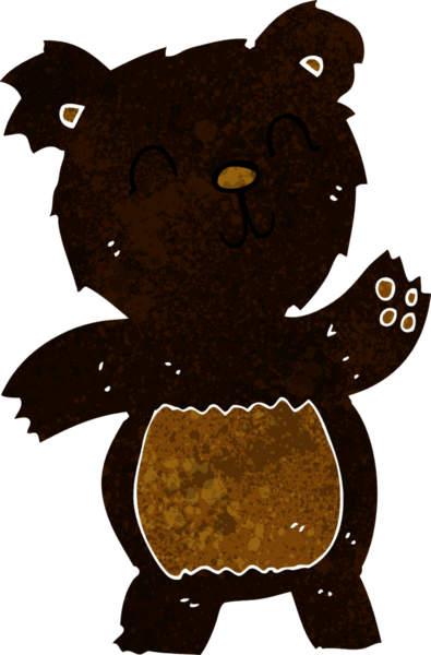 bir insan tarafından çizilmiş kara ayı çizgi filmi