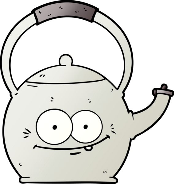 Bir insan tarafından çizilmiş bir çaydanlık.