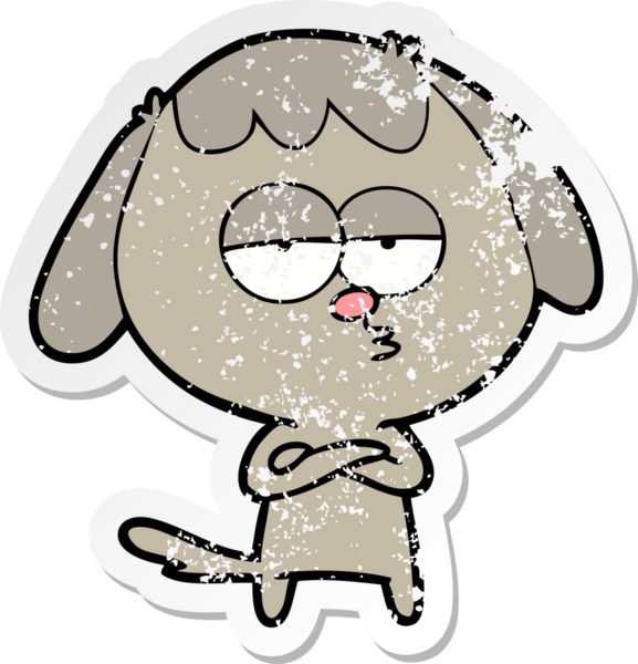 Bir insan tarafından çizilmiş sıkıntılı bir çizgi film çıkartması.