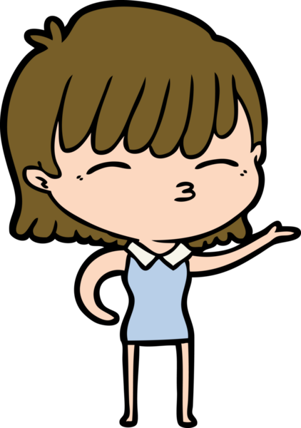 Bir insan tarafından çizilmiş karikatür kadın.