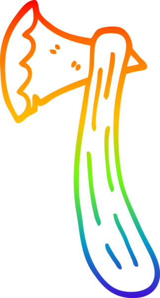 gökkuşağı gradyan çizgi çizimi bir insan tarafından çizilmiş bir balta