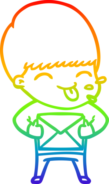 gökkuşağı gradyanı çizimi bir insan tarafından çizilmiş mutlu bir çizgi film çocuğu