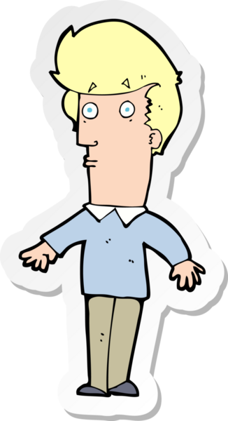 Bir insan tarafından çizilmiş bir karikatür çıkartması.