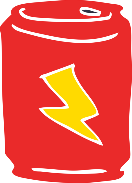 Bir insan tarafından çizilmiş enerji içeceği kutusunun karalaması.