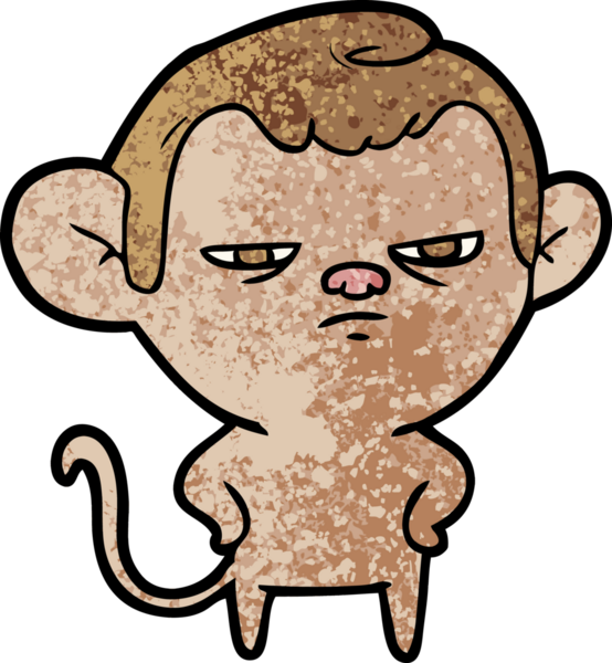 Bir insan tarafından çizilmiş çizgi maymun.