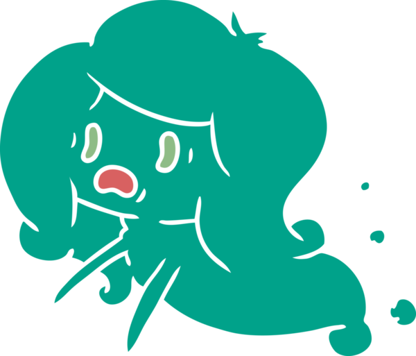 Bir insan tarafından çizilmiş kawai korkunç hayaletinin serbest çizimi.