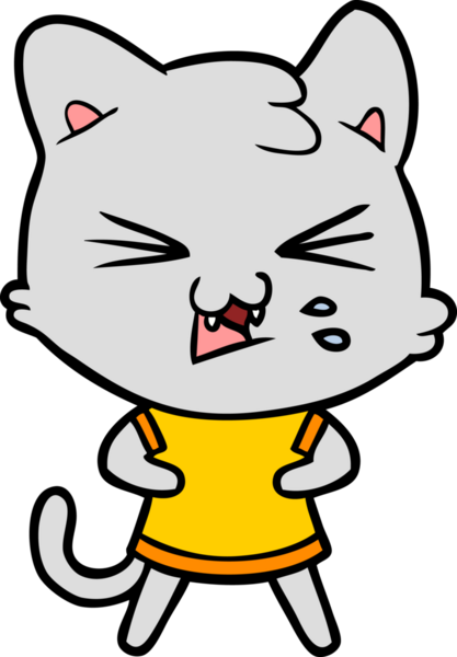 Bir insan tarafından çizilmiş kedi tıslaması.