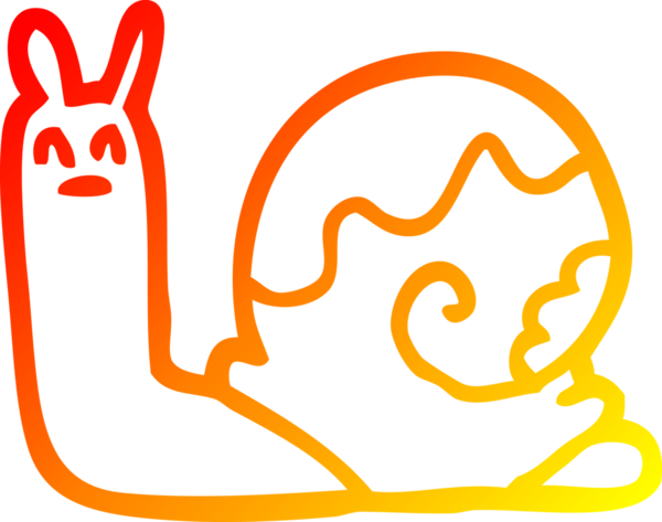 Bir insan tarafından çizilmiş bir salyangozun sıcak çizgi çizimi