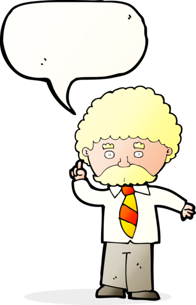 Bir insan tarafından çizilmiş konuşma balonu olan çizgi film öğretmeni.