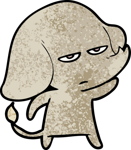 Bir insan tarafından çizilmiş kızgın bir fil.