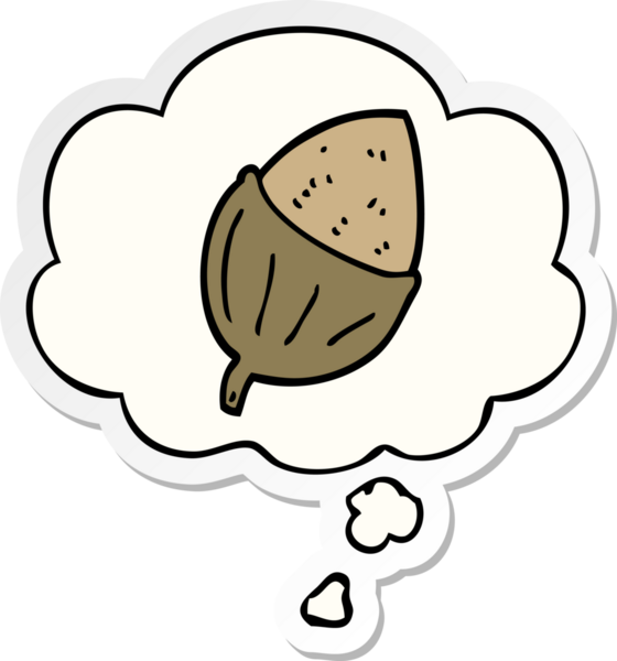 Düşünce baloncuğu olan karikatür palamudu bir insan tarafından çizilmiş.