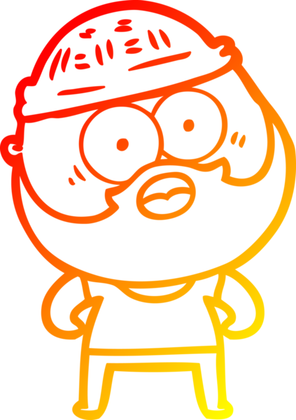 Bir insan tarafından çizilmiş sakallı bir adamın sıcak çizgi çizimi.