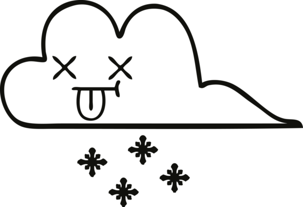 Bir insan tarafından çizilmiş fırtına kar bulutu çizimi