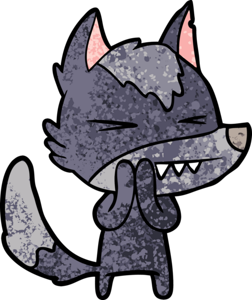 Bir insan tarafından çizilmiş kızgın kurt çizgi filmi.