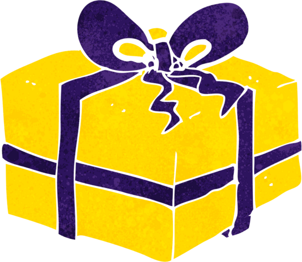 Bir insan tarafından çizilmiş bir karikatür Noel hediyesi.