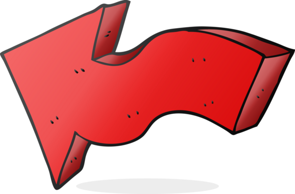 Bir insan tarafından çizilmiş serbest çizgi film işaretli ok