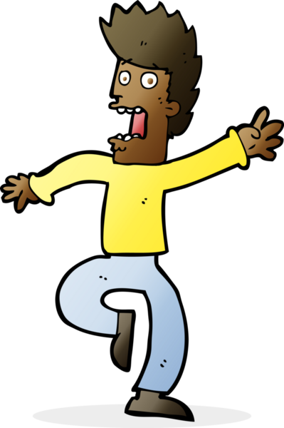 Bir insan tarafından çizilmiş korkmuş bir adam.