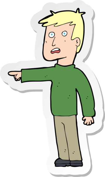 Bir insan tarafından çizilmiş çizgi film karakterinin çıkartması.