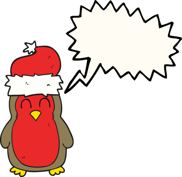 Bir insan tarafından çizilmiş serbest konuşma balonu karikatürü Noel ardılı.