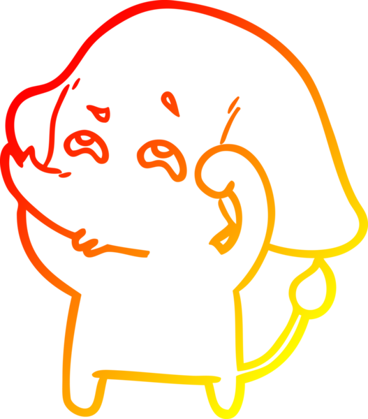 Bir insan tarafından çizilmiş bir filin sıcak çizgi çizimi