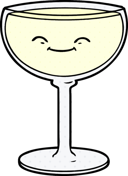 Bir insan tarafından çizilmiş bir şarap kadehi.