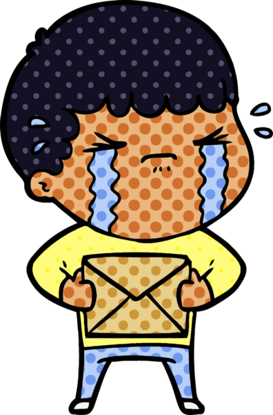 Bir insan tarafından çizilmiş ağlayan çizgi film adamı.