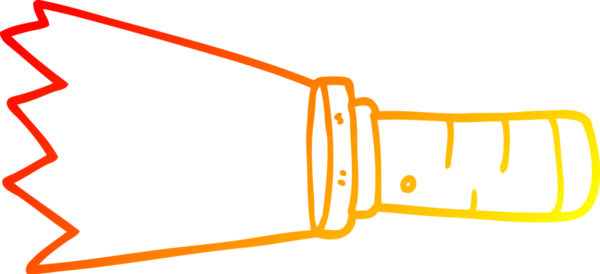 Bir insan tarafından çizilmiş çizgi film meşalesinin sıcak gradyan çizimi