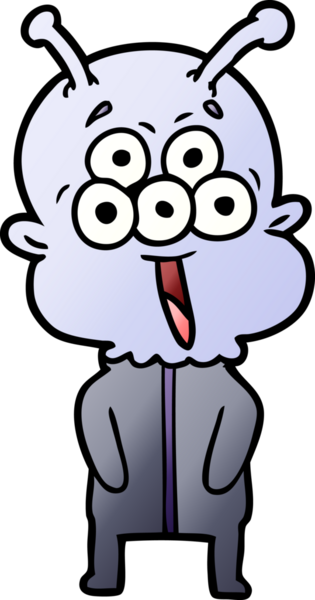 Bir insan tarafından çizilmiş mutlu bir uzaylı çizgi filmi.