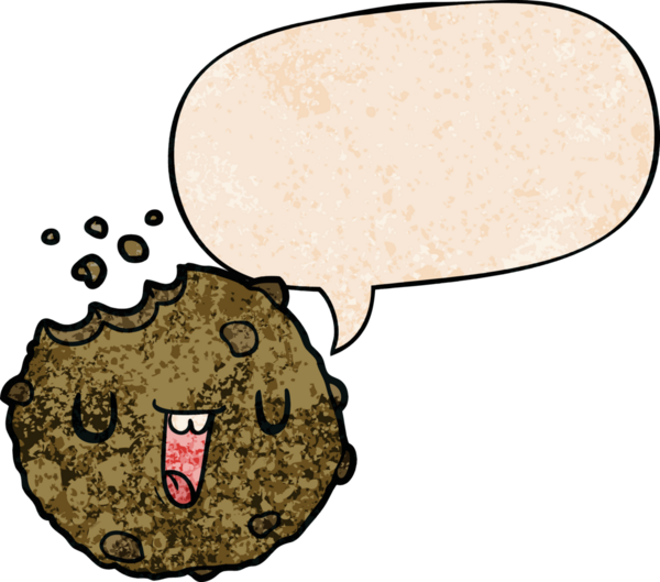 bir insan tarafından çizilmiş eski moda konuşma baloncuklu çizgi film kurabiyesi.