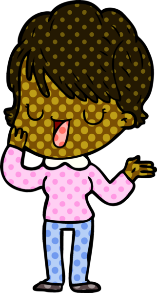 Bir insan tarafından çizilmiş bir karikatür kadın konuşuyor.