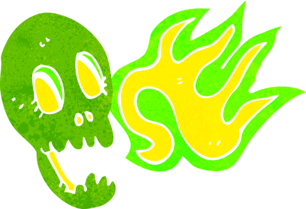 Bir insan tarafından çizilmiş komik bir kafatası.