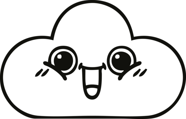 Bir insan tarafından çizilmiş bir kar bulutunun çizgi çizimi