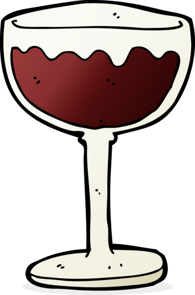Bir insan tarafından çizilmiş kırmızı şarap bardağı.