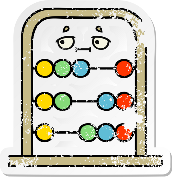 Bir insan tarafından çizilmiş şirin bir abaküsün sıkıntılı çıkartması.