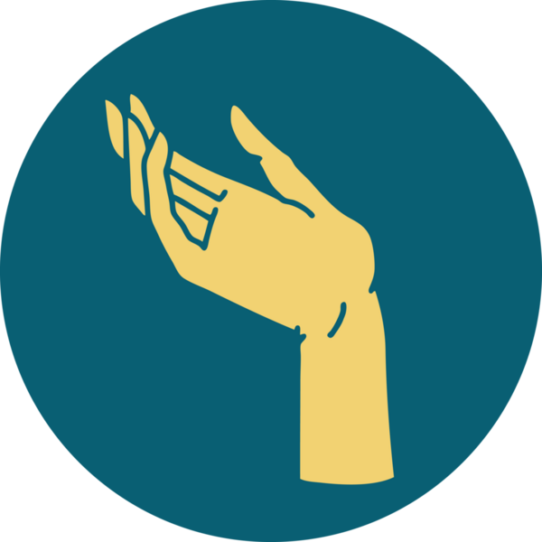 Bir insan tarafından çizilmiş bir elin ikonik dövme şekli