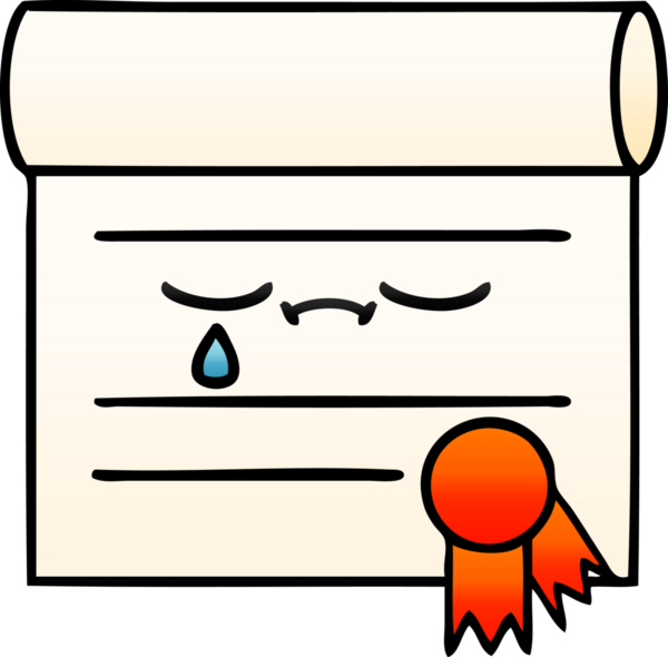 bir insan tarafından çizilen sertifikanın gölgelendirilmiş gradyanı