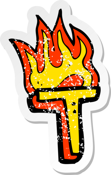 Bir insan tarafından çizilmiş yanan bir karikatürün gerilimli yapıştırması.