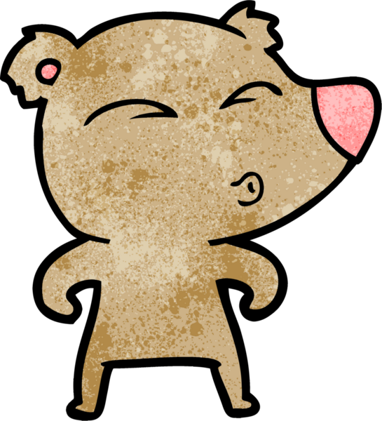 bir insan tarafından çizilmiş bir karikatür ıslık ayısı