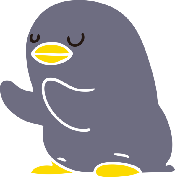 Bir insan tarafından çizilmiş garip bir penguen çizimi.