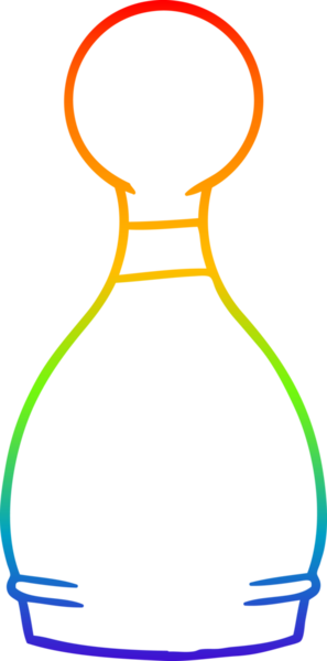 gökkuşağı gradyan çizgi çizimi bir insan tarafından çizilmiş bir bovling pimi