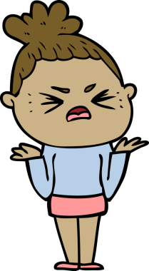 Bir insan tarafından çizilmiş kızgın bir kadın.